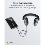 goobay Plus 3,5 mm stereo jack kabel Zwart/zilver, 2 meter