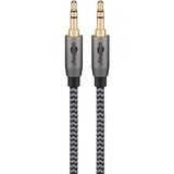 goobay Plus Audio 3,5 mm aux stereoverbindingskabel Zwart/zilver, 2 meter
