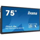 iiyama Prolite TE7504MIS-B2AG 75" 4K Ultra HD Public Display Zwart, 4K UHD, VGA, HDMI, USB-C, WLAN, Touch, Android