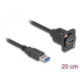 DeLOCK D-Type USB-A 5 Gbps adapter Zwart