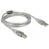 DeLOCK USB-A 2.0 > USB-B kabel Transparant, 2 meter