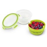 Emsa Clip & Go Fruit Bowl 1,1 L lunchbox Lichtgroen/transparant, met zeefinzet