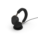 Jabra Evolve3 75 on-ear headset Zwart, Unified Communications (UC), Link390 USB-C, Wireless Charger