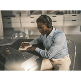 Jabra Evolve3 75 on-ear headset Zwart, Unified Communications (UC), Link390 USB-C, Wireless Charger