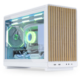 Lian Li A3-mATX White (Wood Edition) midi tower behuizing Wit/houtkleur | 2x USB-A | 1x USB-C