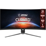 MSI MPG ARTYMIS 343CQR 34" Curved UltraWide Gaming Monitor Zwart, 2x HDMI, DisplayPort, USB-B 3.0, USB-C, 2x USB-C 3.2 (5 Gbit/s), 165 Hz