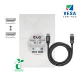 Club 3D Displayport 1.4 VESA gecertificeerde kabel male-male Zwart, 1 meter, 8K 60Hz of 2x 4K 60Hz, 32.4Gbps
