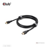 Club 3D Displayport 2.1 VESA DP54 gecertificeerde kabel male-male Zwart, 3 meter, 4K 240Hz, 8K 120Hz, 54Gbps