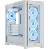 Corsair iCUE 5000X RGB QL Edition Tower-behuizing Wit | 2x USB-A 3.2 (5 Gbit/s) | USB-C 3.2 (5 Gbit/s) | Audio | Window-kit
