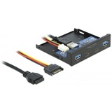 DeLOCK 3.5" USB 3.2 Front Paneel 2x USB-C + 2x USB-A voorpaneel Zwart, 64049