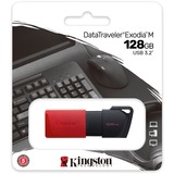 Kingston DataTraveler Exodia M 128 GB usb-stick Rood/zwart, USB-A 3.2 Gen 1