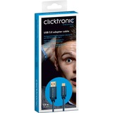 Clicktronic USB-C > USB-A kabel 1 meter