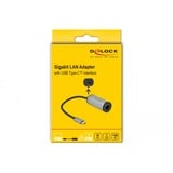 DeLOCK USB-C 3.2 Gen 1 naar RJ-45 Gigabit LAN adapter Grijs, Power Delivery