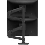 Ergotron LX Dual Stacking Arm met hoog statief monitorarm Zwart