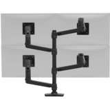 Ergotron LX Dual Stacking Arm met hoog statief monitorarm Zwart