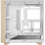 Fractal Design Summit Chalk White TG midi tower behuizing Wit/houtkleur | 2x USB-A | 1x USB-C | Tempered Glass