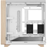 Fractal Design Summit Chalk White TG midi tower behuizing Wit/houtkleur | 2x USB-A | 1x USB-C | Tempered Glass