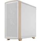 Fractal Design Summit Chalk White TG midi tower behuizing Wit/houtkleur | 2x USB-A | 1x USB-C | Tempered Glass