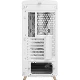 Fractal Design Summit Chalk White TG midi tower behuizing Wit/houtkleur | 2x USB-A | 1x USB-C | Tempered Glass
