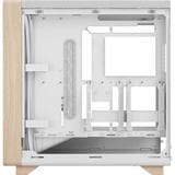 Fractal Design Summit Chalk White TG midi tower behuizing Wit/houtkleur | 2x USB-A | 1x USB-C | Tempered Glass