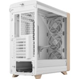 Fractal Design Summit Chalk White TG midi tower behuizing Wit/houtkleur | 2x USB-A | 1x USB-C | Tempered Glass