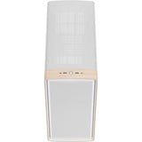 Fractal Design Summit Chalk White TG midi tower behuizing Wit/houtkleur | 2x USB-A | 1x USB-C | Tempered Glass
