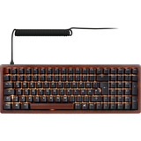 Sharkoon SKILLER SGK50 S2 Wood PBT, gaming toetsenbord Houtkleur/zwart, BE Lay-out, Gateron G Pro 3.0 Yellow, RGB leds, Hot-swappable, 96%