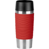 Emsa Travel Mug Wave Thermosbeker  Rood/roestvrij staal, Quick Press sluiting