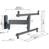 Vogels COMFORT TVM 3665 Draaibare tv-beugel wandmontage  Zwart, 40-77"