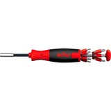 Wiha Schroevendraaier met bitmagazijn LiftUp 25 Zwart/rood, Incl. 12 bits, 1/4"