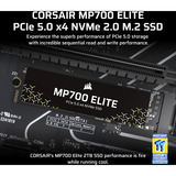 Corsair MP700 ELITE 2 TB SSD Zwart, PCIe 5.0 x4 NVMe, M.2 2280, 3D TLC NAND