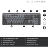 Logitech MX Mechanical, toetsenbord Zwart/grijs, US-International, Bluetooth Low Energy