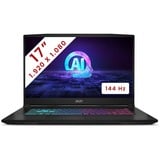 MSI Katana A17 AI (B8VF-836BE) 17.3"  gaming laptop Zwart | Ryzen 9 8945HS | RTX 4060 | 16 GB | 1 TB SSD | 144 Hz