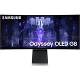 SAMSUNG Odyssey G8 OLED S34BG850SU 34" Curved UltraWide Gaming Monitor Zilver, 1x Micro HDMI, 1x Mini DisplayPort, 2x USB-C 3.2 (5 Gbit/s), 175 Hz