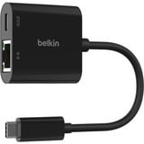 Belkin USB-C naar Ethernet- en oplaadadapter Zwart, 100 W
