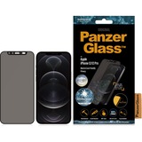 PanzerGlass Dual Privacy glas iPhone 12/12 Pro beschermfolie Transparant/zwart