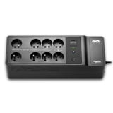 APC Back-UPS BE500G2-FR - Noodstroomvoeding ups Zwart, 8x Schuko, 500VA, 1 USB oplader, 1 USB datapoort