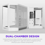 NZXT H6 RGB+ midi tower behuizing Wit | 2x USB-A | 1x USB-C | RGB | Tempered Glass