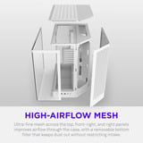 NZXT H6 RGB+ midi tower behuizing Wit | 2x USB-A | 1x USB-C | RGB | Tempered Glass