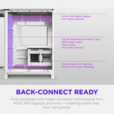 NZXT H6 RGB+ midi tower behuizing Wit | 2x USB-A | 1x USB-C | RGB | Tempered Glass