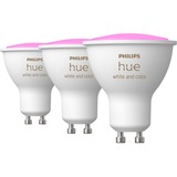 Philips Hue White & Color Ambiance GU10 3-pack ledlamp 2000-6500K, RGB, Dimbaar