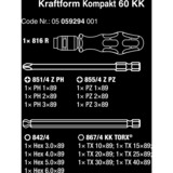 Wera Kraftform Kompakt 60 KK, 17-delig dopsleutel Zwart/groen, Bits met kogelkop