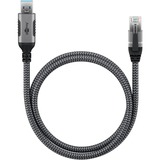 goobay USB-A 3.0 naar RJ45 adapterkabel Zwart/zilver, 1.5 meter