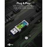 goobay USB-A 3.0 naar RJ45 adapterkabel Zwart/zilver, 1.5 meter