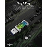 goobay USB-A 3.0 naar RJ45 netwerkadapter Zwart/zilver, 1.5 meter