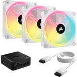 Corsair iCUE LINK QX120 RGB 120mm PWM Fans Starter Kit - Wit case fan Wit, 4-pins PWM fan-connector