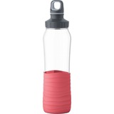 Emsa Drink2GO Glas Drinkfles Transparant/koraal, 0,7 Liter