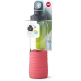 Emsa Drink2GO Glas Drinkfles Transparant/koraal, 0,7 Liter