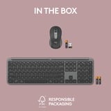 Logitech MK950 Signature Slim draadloze desktopset Grafiet, US-International lay-out (QWERTY), 400 - 4000 dpi
