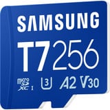 Samsung T7 microSD 256GB geheugenkaart Blauw, UHS-I U3, Class 10, V30